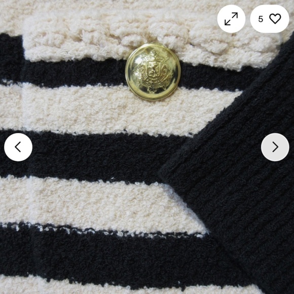 J.Crew Odette Sweater Lady Jacket in Black Muslin Striped Boucher Cardigan - Picture 8 of 10